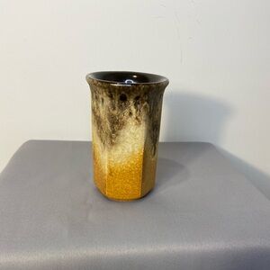 Midcentury West German Faceted Fat Lava Vase
